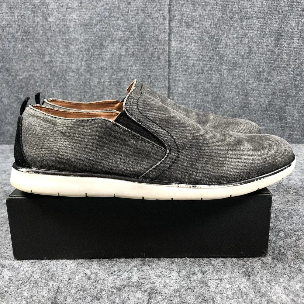 Golaiman Shoes Mens Size 9.5‎ Gray Canvas Slip On Casual Loafers Comfort Walking